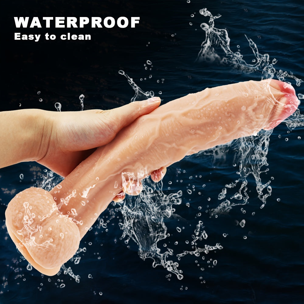 12 INCH Liquid Silicone Realistic Dildo Skin Feeling Huge Penis Suction