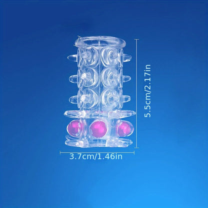 Clear Rubber Penis Rings with Beads for Men: Flexible. Waterproof. and No Battery Required - Adult Sex Toy for Enlargement and Delayed Ejaculation