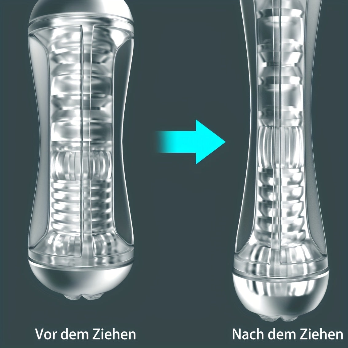 Mesterstar Dual Open Ended 360° Rotating Male Masturbators Stroker Sleeve. Pocket Pussy Sex Toys for Adults with 3D Crystal Realistic Textured Vagina Male Masturbators Cup