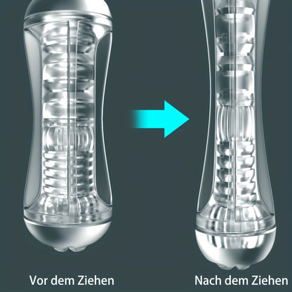 Mesterstar Dual Open Ended 360° Rotating Male Masturbators Stroker Sleeve. Pocket Pussy Sex Toys for Adults with 3D Crystal Realistic Textured Vagina Male Masturbators Cup