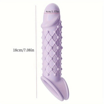 Blue Purple White Large TPE Material Wolf Tooth Mesh Simulation Penis Cover Penis Sleeve