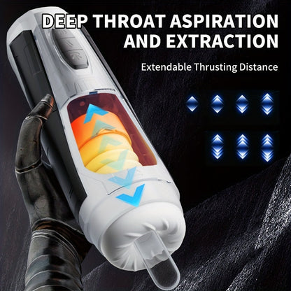 Mecha Warrior Airplane Cup Telescopic Sucking Heating Airplane Cup Male Masturbator Adult Products