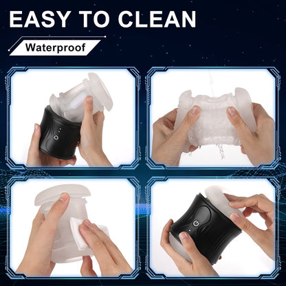 Male Masturbators, Male Open Male Masturbator Cup, 3D Tunnel Pocket Pussy Stroker, 10 Vibration Modes