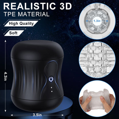 Male Masturbators, Male Open Male Masturbator Cup, 3D Tunnel Pocket Pussy Stroker, 10 Vibration Modes