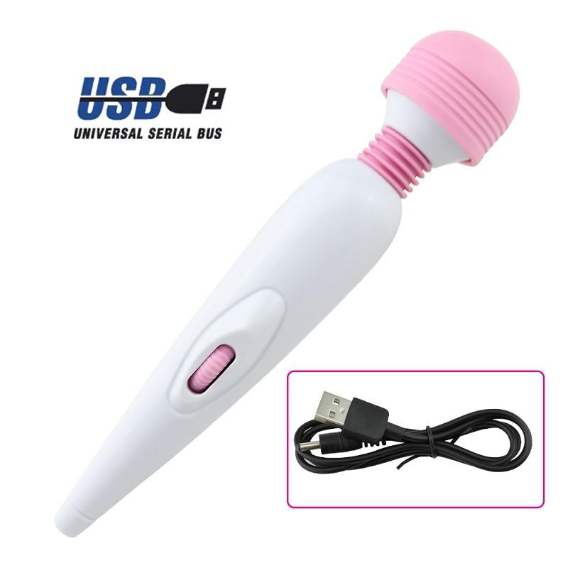 Rechargeable Magic Wand AV Vibrator Clit Massager Vagina Clitoris Stimulator Female Masturbation Adult Sex Toys for Women