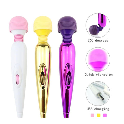 Rechargeable Magic Wand AV Vibrator Clit Massager Vagina Clitoris Stimulator Female Masturbation Adult Sex Toys for Women
