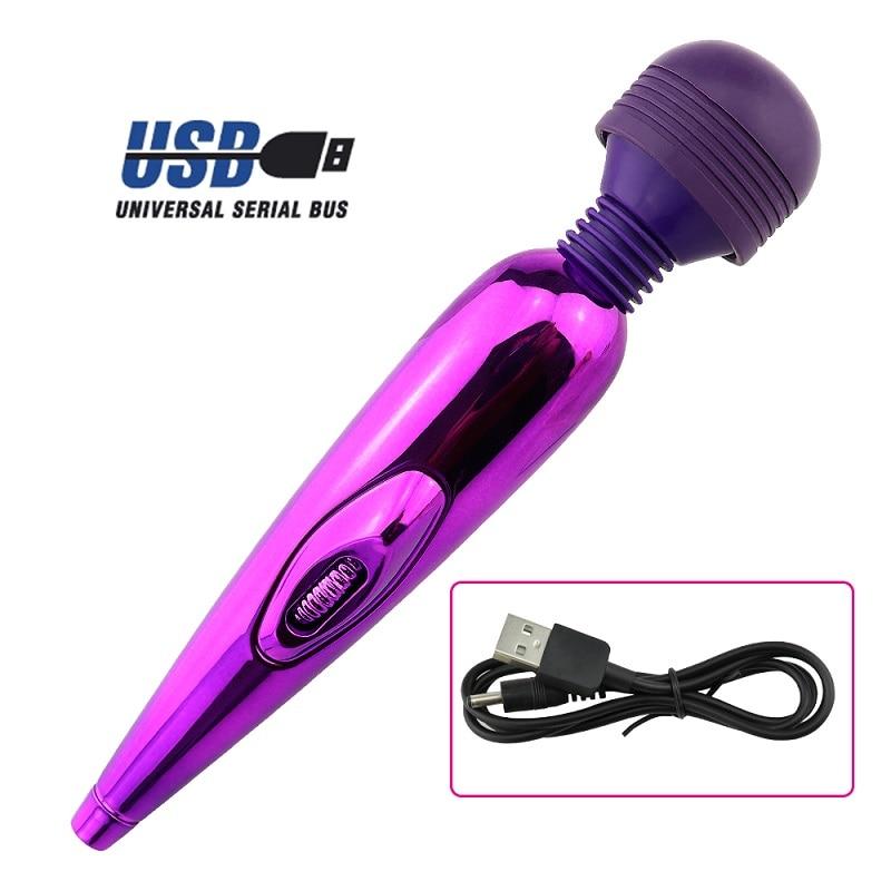 Rechargeable Magic Wand AV Vibrator Clit Massager Vagina Clitoris Stimulator Female Masturbation Adult Sex Toys for Women