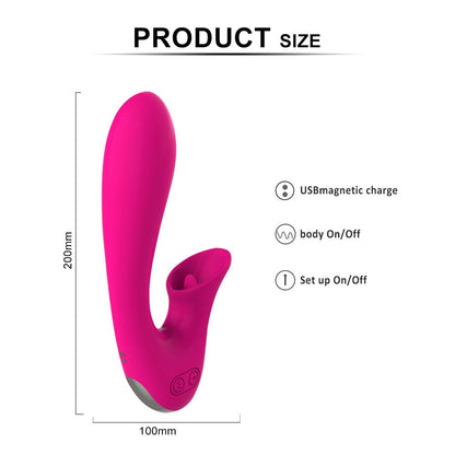 Abhoth Tongue Lick Vibrator for Women, 12-Speed AV Electric Massager, G-Spot Female Vibrator, Sex Machine, Sexy Toys for Adults 18+