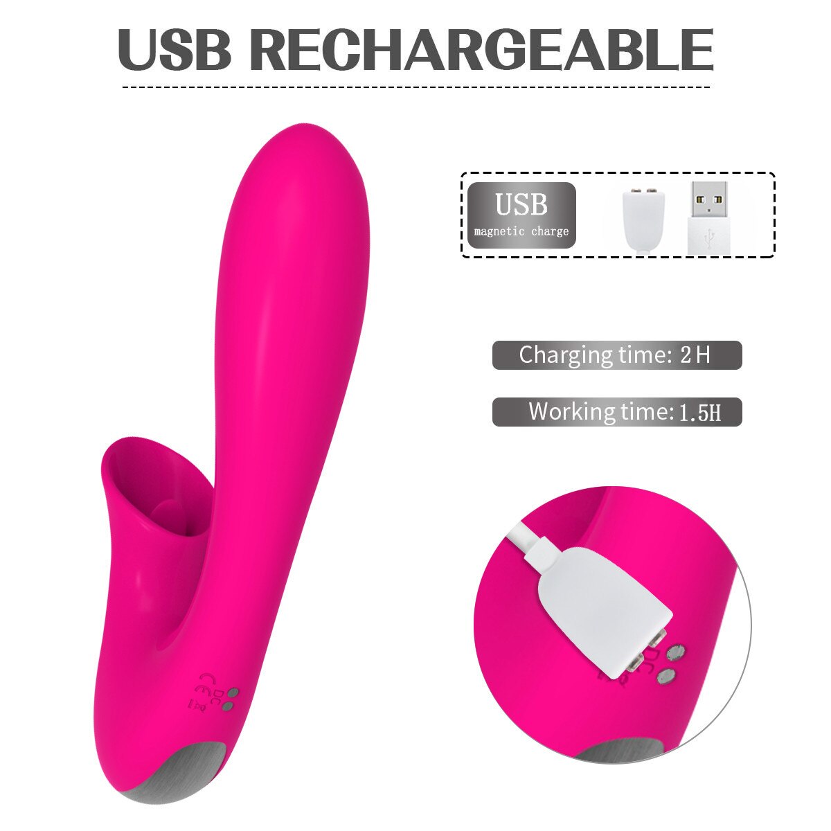Abhoth Tongue Lick Vibrator for Women, 12-speed AV Electric Massager, G-spot Female Vibrator, Sex Machine, Sexy Toys for Adults 18