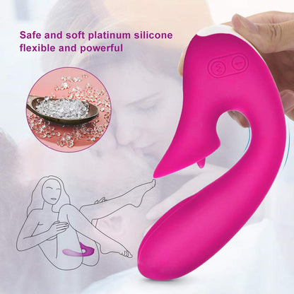 Abhoth Tongue Lick Vibrator for Women, 12-Speed AV Electric Massager, G-Spot Female Vibrator, Sex Machine, Sexy Toys for Adults 18+