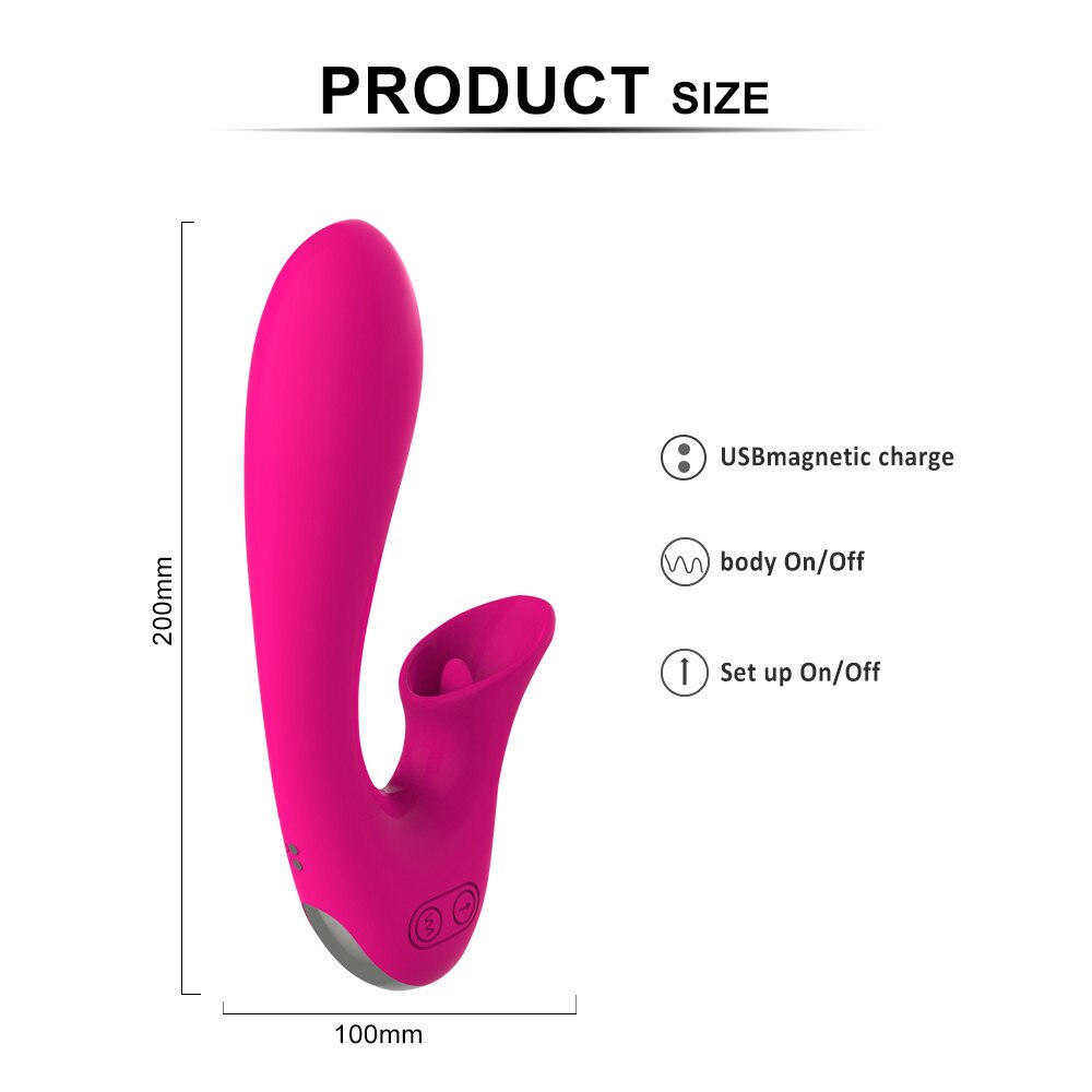 Abhoth Tongue Lick Vibrator for Women, 12-speed AV Electric Massager, G-spot Female Vibrator, Sex Machine, Sexy Toys for Adults 18