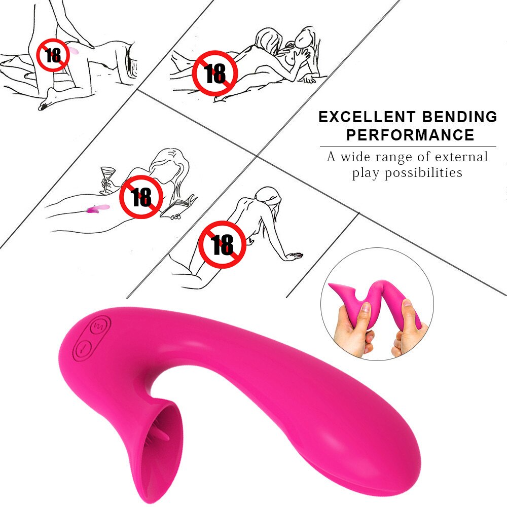 Abhoth Tongue Lick Vibrator for Women, 12-Speed AV Electric Massager, G-Spot Female Vibrator, Sex Machine, Sexy Toys for Adults 18+