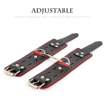 Adjustable Leather Handcuffs and Shackles BDSM Bondage Bundling Femdom Fun Adult Sex Bondage Sex Toys for Woman Couples