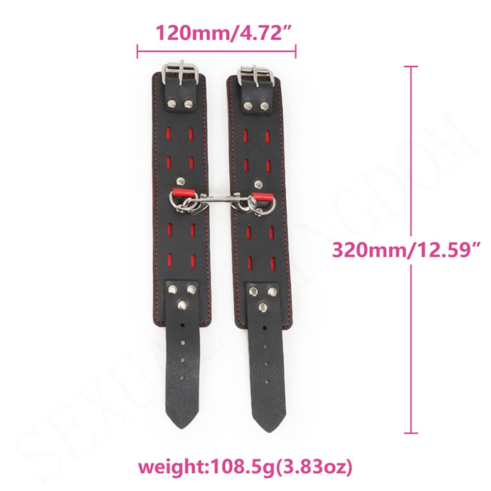 Adjustable Leather Handcuffs and Shackles BDSM Bondage Bundling Femdom Fun Adult Sex Bondage Sex Toys for Woman Couples