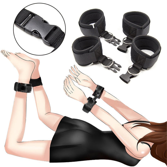 Adult Games Slave Sex Toys for Women BDSM Bondage Restraints Adjustable Handcuffs Ankle Nylon Straps Fetish Couples Sex Products