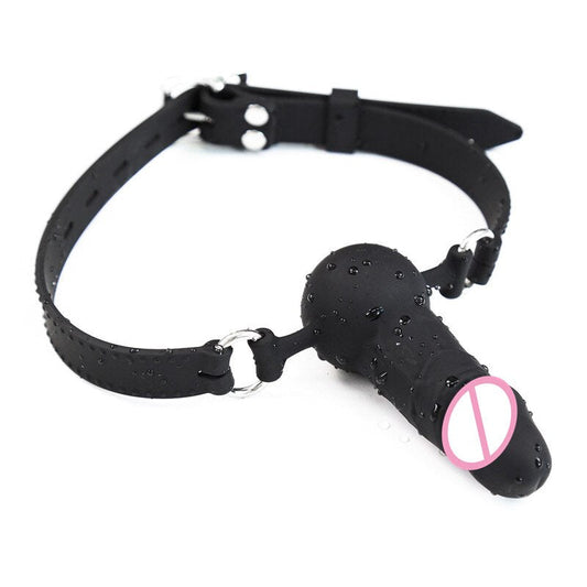 Adult Games Strapon Dildo Head Strap-on Sex Toys for Couples Silicone Dildos Oral Fixation SM Bondage Realistic Penis Mouth Gag