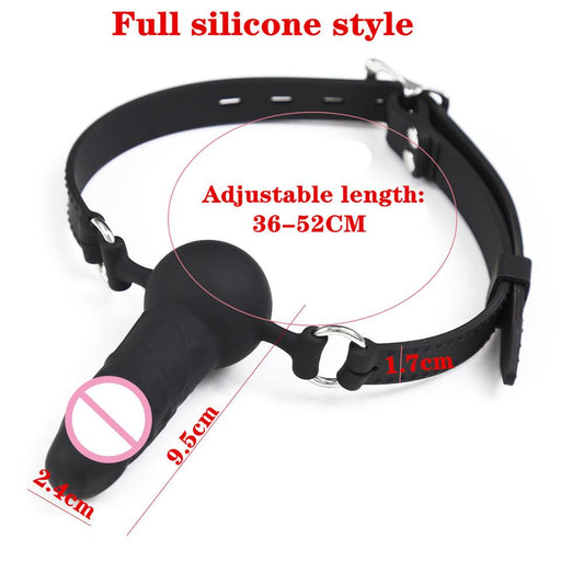 Adult Games Strapon Dildo Head Strap-on Sex Toys for Couples Silicone Dildos Oral Fixation SM Bondage Realistic Penis Mouth Gag