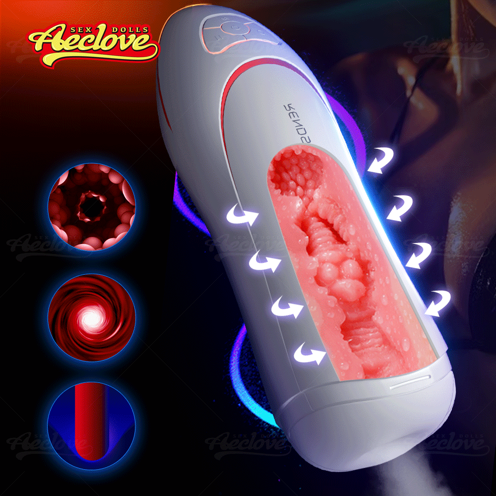 Aeclove Automatic Vibrators Male Masturbation Cup Homme Masturbator Suction Pocket Pussy Realistic TPE Vagina Sex Toy for Men