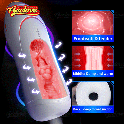 Aeclove Automatic Vibrators Male Masturbation Cup Homme Masturbator Suction Pocket Pussy Realistic TPE Vagina Sex Toy for Men