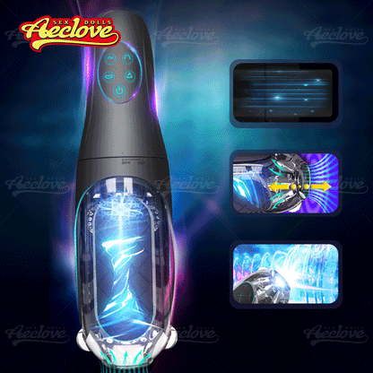 Aeclove Automatic Vibrators for Men Powerful Clamping & Suction Pocket Pussy Male Masturbators Toys Soft Realistic Vagina