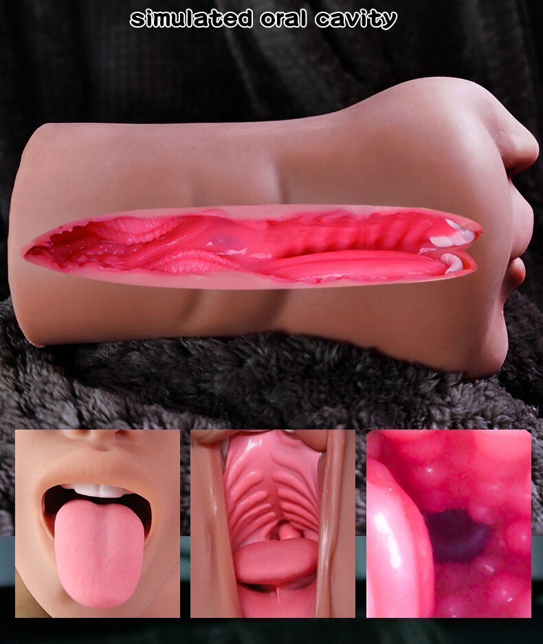 Deep Throat Male Masturbator Soft Realistic Silicone Sexy Artificial Vagina Anal Orgasmic Suck Cock Adult Product