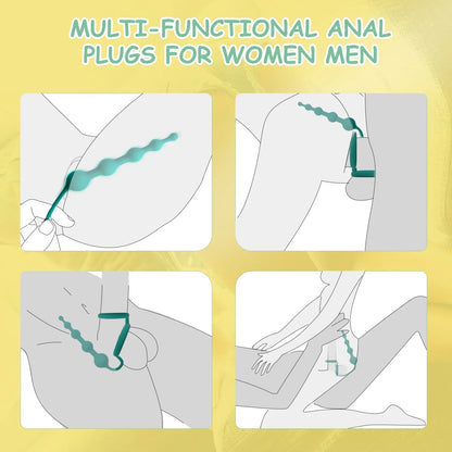 Anal Beads Butt Plug with Penis Cock Rings Men Prostate Massager Anal Plug Bullet G Spot Stimulator Adult Sex Toys for Women