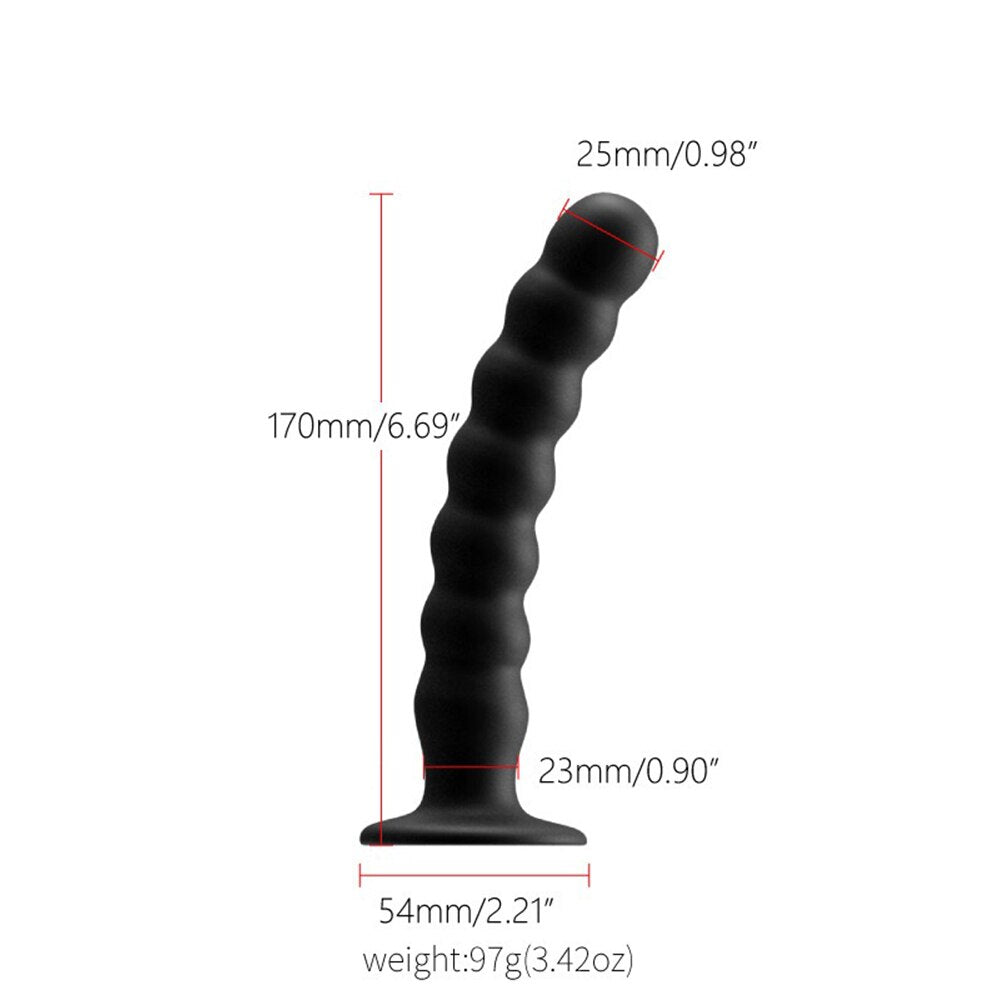 Anal Plug Prostate Massager Sex Products Vaginal Stimulator with Strong Suction Cup Silicone Bead Dildo Sex Toys for Men and Women