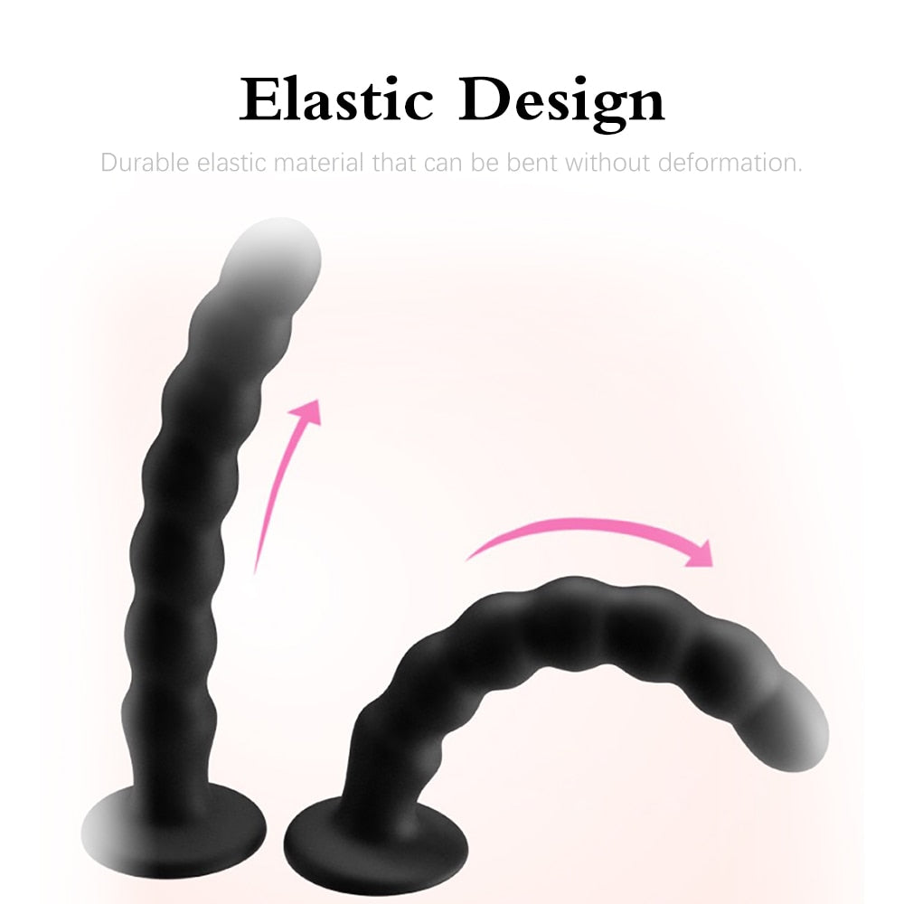 Anal Plug Prostate Massager Sex Products Vaginal Stimulator with Strong Suction Cup Silicone Bead Dildo Sex Toys for Men and Women
