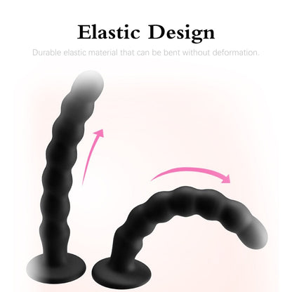 Anal Plug Prostate Massager Sex Products Vaginal Stimulator with Strong Suction Cup Silicone Bead Dildo Sex Toys for Men and Women