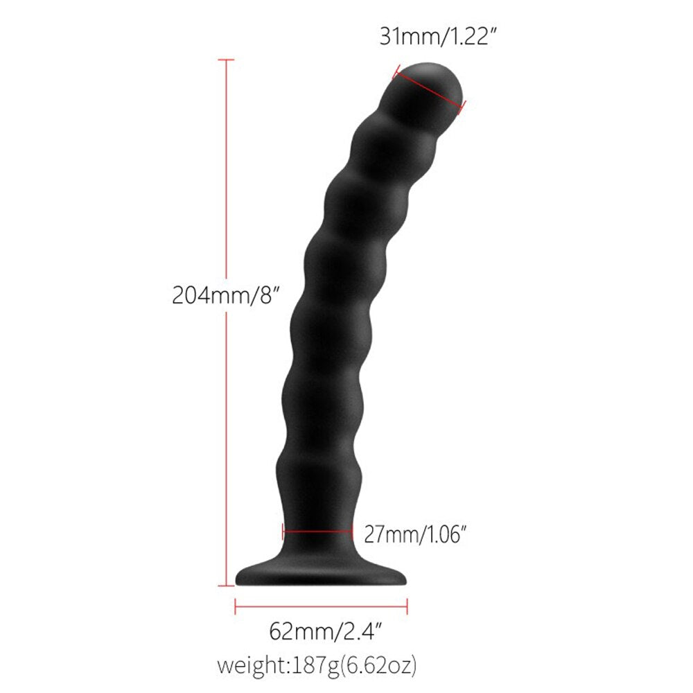 Anal Plug Prostate Massager Sex Products Vaginal Stimulator with Strong Suction Cup Silicone Bead Dildo Sex Toys for Men and Women