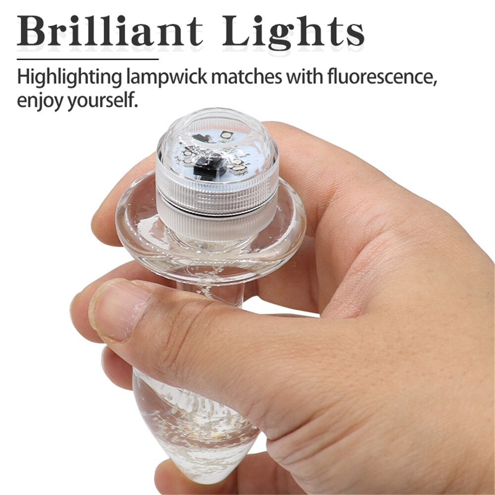 Crystal Anal Plug Vibrator Luminous Glass Plug LED Remote Control Dildo Vaginal Anal Massage Toy Buttplugs