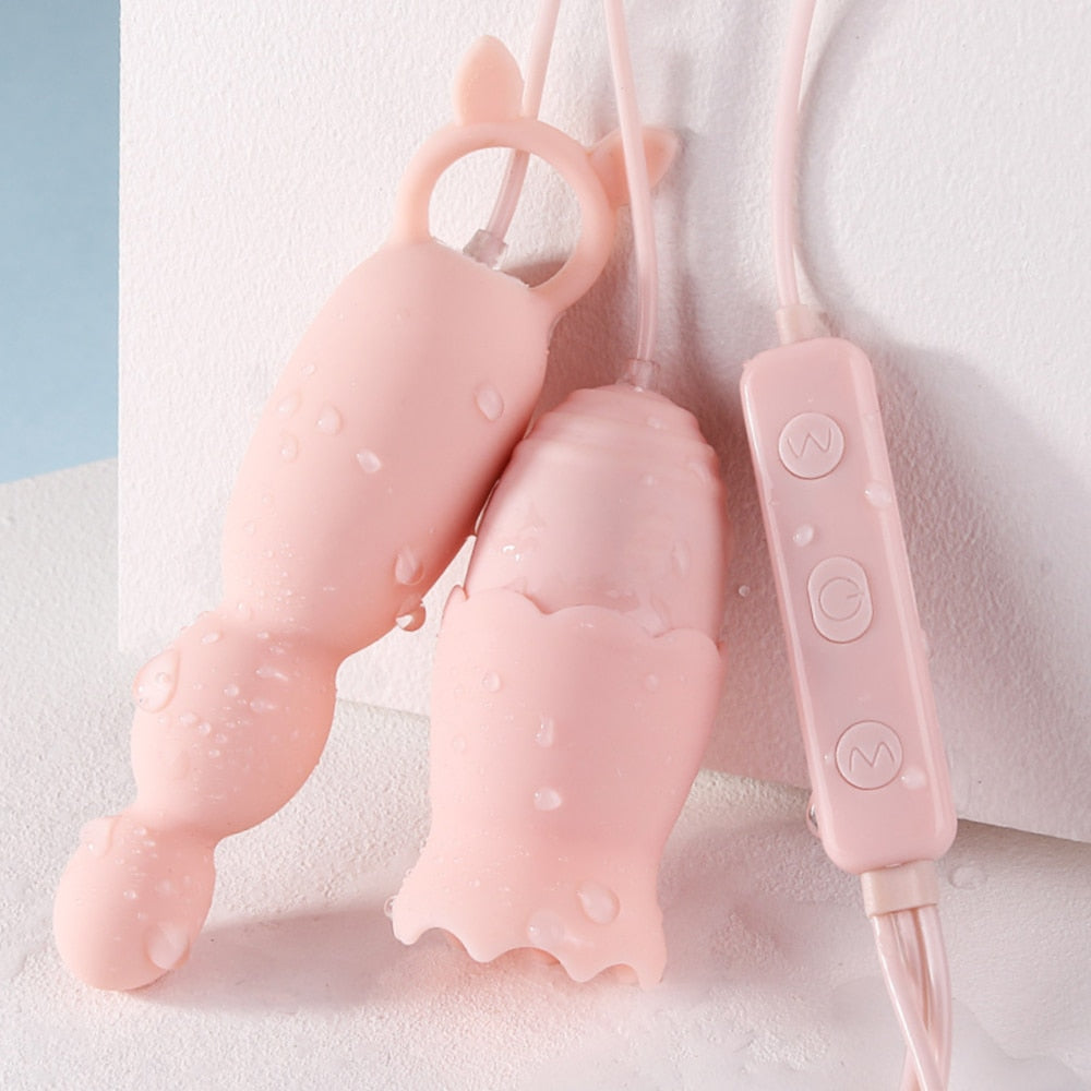 Anal Plug Vibrator, Tongue Vibrators, Clitoris Stimulator, Sex Toys for Women, Nipple Licking, USB Power, G-Spot Massage, Vibrating Egg