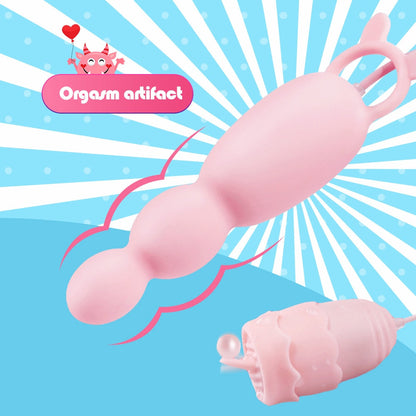 Anal Plug Vibrator, Tongue Vibrators, Clitoris Stimulator, Sex Toys for Women, Nipple Licking, USB Power, G-Spot Massage, Vibrating Egg