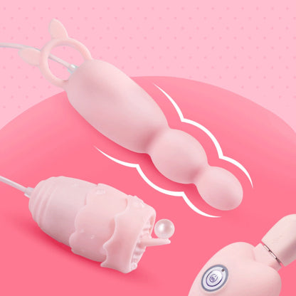 Anal Plug Vibrator, Tongue Vibrators, Clitoris Stimulator, Sex Toys for Women, Nipple Licking, USB Power, G-Spot Massage, Vibrating Egg