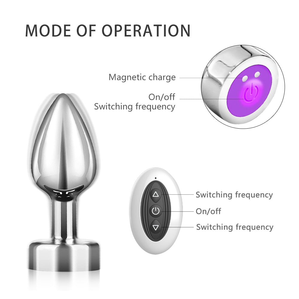 Anal Plug with Push 7 Vibration Modes Anal Toy for Men Prostate Massager Sex Toys with Remote Control Vibrator Anal Toys for 18+