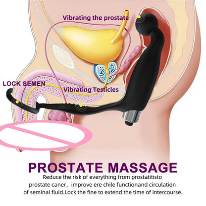 Anal Toy Prostate Male Vibrator Silicone Butt Plug Vibrator Sex Toys For Woman Anal Plug Buttplug For Men Delay Ejaculation Ring