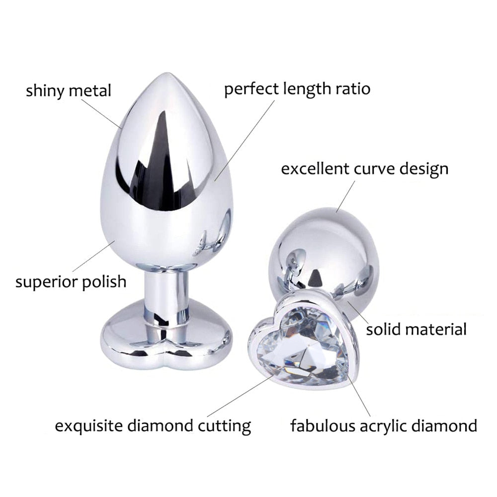 Anal Toys Heart-shaped Metal for Women Adult Sex Products Men Butt Plug Stainless Steel Anal Plugs Sex Vibrators Anal Dildo Toys