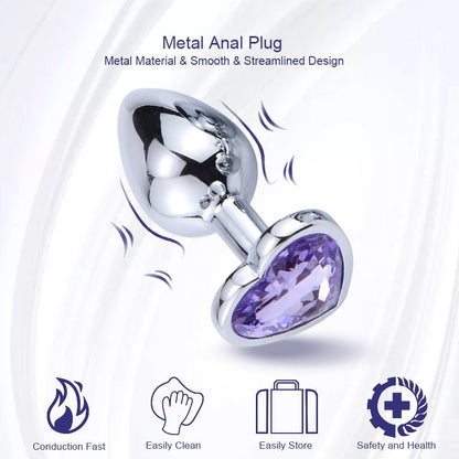 Anal Toys Heart-shaped Metal for Women Adult Sex Products Men Butt Plug Stainless Steel Anal Plugs Sex Vibrators Anal Dildo Toys