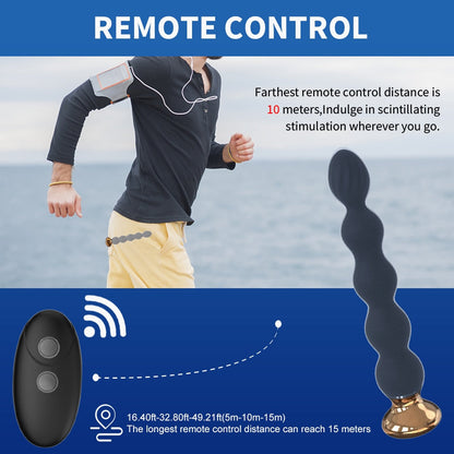 Wireless Remote Control Anal Vibrator for Women Anal Beads Prostate Massager Butt Plug Stimulator Sex Toys for Men Women Couple
