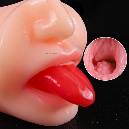 ช่องคลอด Anal อมควยของเล่นสำหรับผู้ใหญ่หีคู่มือเพศเร้าอารมณ์เครื่องที่สมจริงช่องปากด้วยลิ้นชายอวัยวะเพศชาย Masturbators