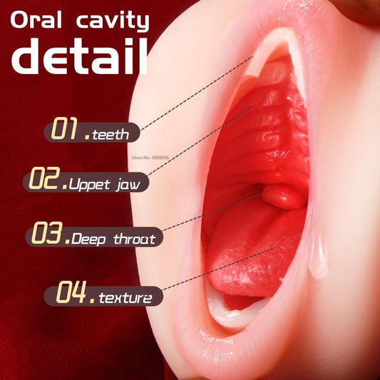 ช่องคลอด Anal อมควยของเล่นสำหรับผู้ใหญ่หีคู่มือเพศเร้าอารมณ์เครื่องที่สมจริงช่องปากด้วยลิ้นชายอวัยวะเพศชาย Masturbators