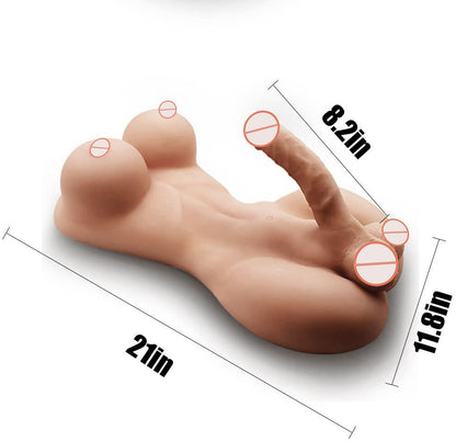 Adult Sex Toys Tight Anus Silicone Black Mannequin Torso Long Penis Half Woman Male Model Big Penis With 18+ XXX