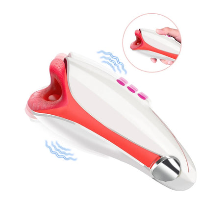 Automatic Masturbator for Men: Vibrating Deep Throat Blowjob Tongue Male Masturbation Cup Machine Sex Toys for Adult Penis