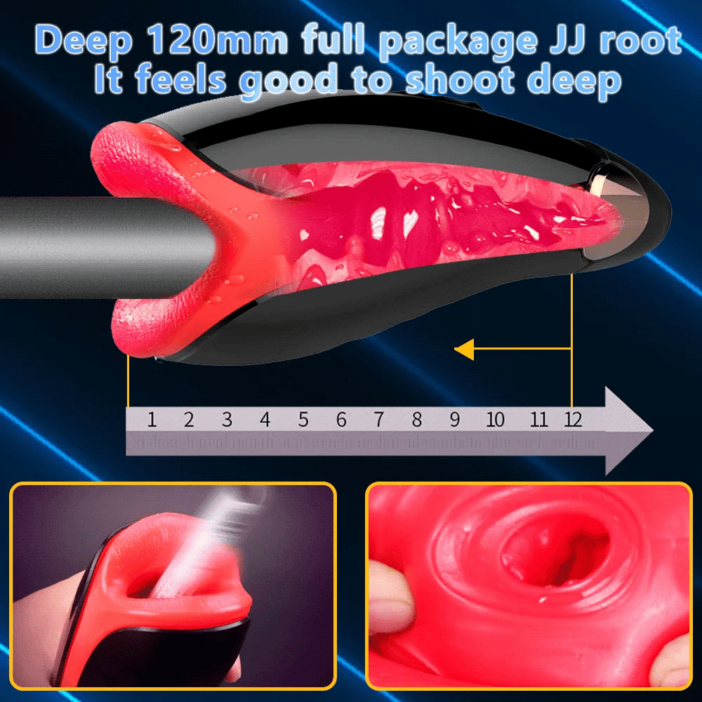 Automatic Masturbator for Men: Vibrating Deep Throat Blowjob Tongue Male Masturbation Cup Machine Sex Toys for Adult Penis