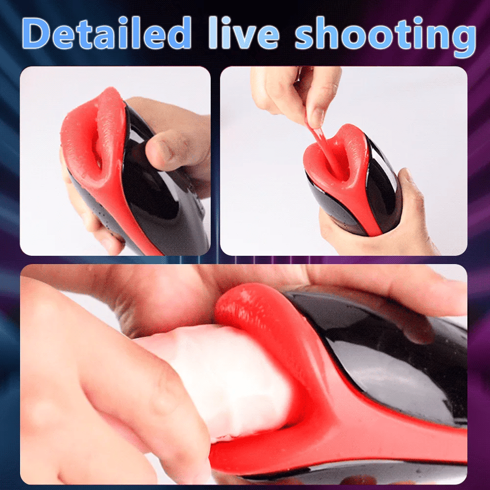 Automatic Masturbator for Men: Vibrating Deep Throat Blowjob Tongue Male Masturbation Cup Machine Sex Toys for Adult Penis