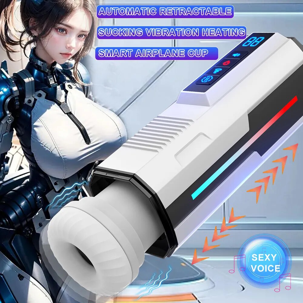 Automatic Telescopic Male Masturbator Cup Sucking Vibrating Masturbation Machine Vagina Pussy Blowjob Adult Sex Toys for Men