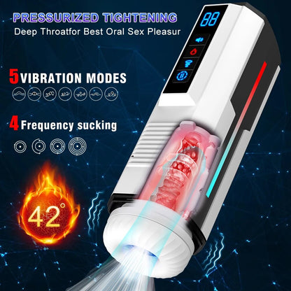 Automatic Telescopic Male Masturbator Cup Sucking Vibrating Masturbation Machine Vagina Pussy Blowjob Adult Sex Toys for Men