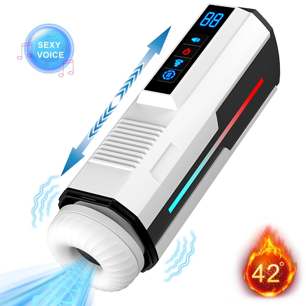Automatic Telescopic Male Masturbator Cup Sucking Vibrating Masturbation Machine Vagina Pussy Blowjob Adult Sex Toys for Men