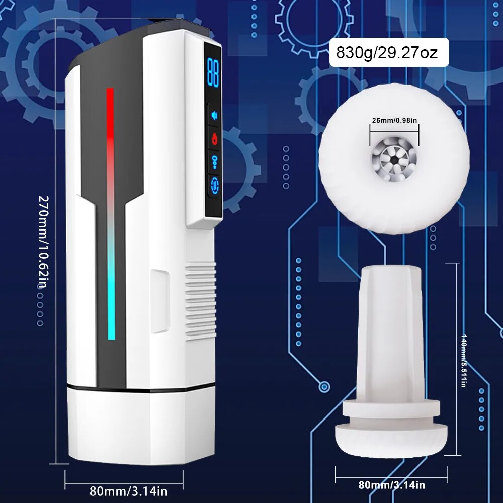 Automatic Telescopic Male Masturbator Cup Sucking Vibrating Masturbation Machine Vagina Pussy Blowjob Adult Sex Toys for Men