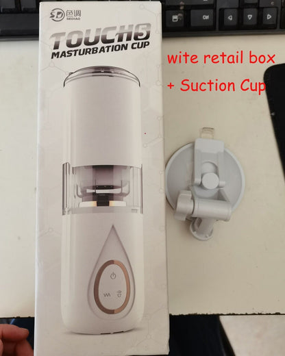 Automatic Telescopic Rotating Male Masturbator Cup Moan Blowjob Real Vagina Thrusting Masturbation Tools Sex MachineToys for Men
